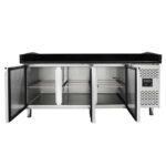 Vaiotec Pizzakühltisch / 3-türig "schwarz" inkl. Kühlaufsatz GN1/3, 2020 x 800 mm – Bild 9