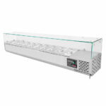 Vaiotec Pizzakühltisch / 2-türig & 7 Schubladen "schwarz" inkl. Kühlaufsatz GN1/4, 2020 x 800 mm – Bild 3