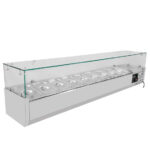 Vaiotec Pizzakühltisch / 2-türig & 7 Schubladen "schwarz" inkl. Kühlaufsatz GN1/3, 2020 x 800 mm – Bild 2
