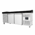 Vaiotec Pizzakühltisch / 2-türig & 7 Schubladen "schwarz" inkl. Kühlaufsatz GN1/3, 2020 x 800 mm – Bild 7