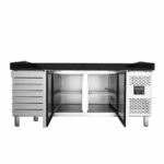 Vaiotec Pizzakühltisch / 2-türig & 7 Schubladen "schwarz" inkl. Kühlaufsatz GN1/3, 2020 x 800 mm – Bild 9