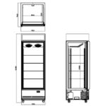 Vaiotec Topline Getränkekühlschrank 1 Tür / 570 Liter mit Leuchtaufsatz "weiß", 750 x 742 mm – Bild 9