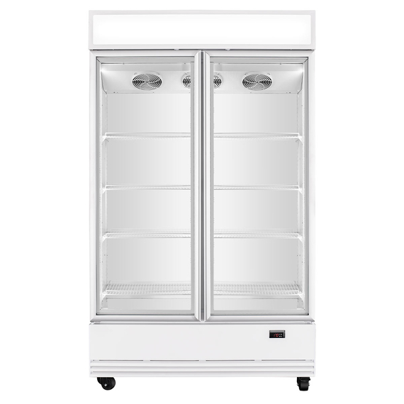 11416-1.jpg Vaiotec Topline Getränkekühlschrank 2 Türen / 870 Liter mit Leuchtaufsatz "weiß", 1090 x 742 mm – Bild 1