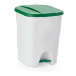 Was Germany Tretabfallbehälter, mit grünem Deckel, 40 ltr., 35 x 38,5 x 45,5 cm, Polypropylen