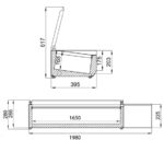 Vaiotec Kühlaufsatz mit Edelstahldeckel, 9 x GN 1/3, 1980 x 395 mm – Bild 3
