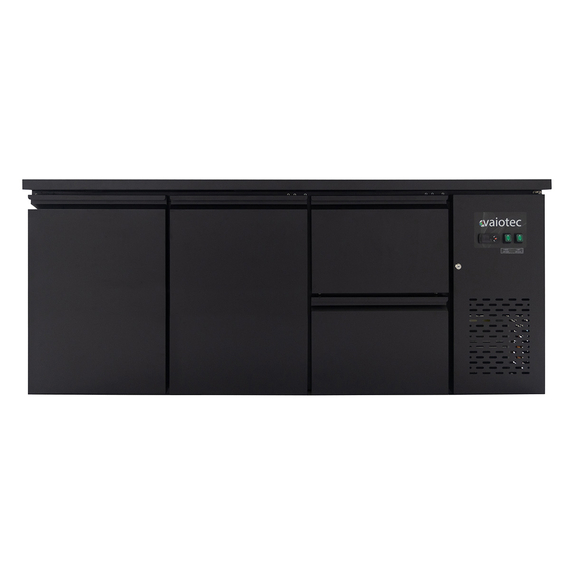 11762-1.jpg Vaiotec Barkühltisch schwarz / 2 Türen & 2 Schubladen - 425 l, 2005 x 520 mm – Bild 1