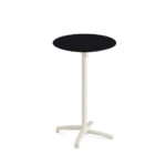 Feros X Cross - Tischgestell hoch sand + Black HPL-Tischplatte Ø70 cm, Sand + Schwarz