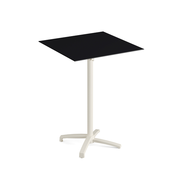 119091077-xcross-bar-table-sand_black-1.jpg Feros X Cross - Tischgestell hoch sand + Black HPL-Tischplatte 70x70 cm, Sand + Schwarz – Bild 1