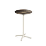 Feros X Cross - Tischgestell hoch sand + Tropical Wood HPL-Tischplatte Ø70 cm, Sand + Tropical Wood