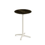 Feros X Cross - Tischgestell hoch sand + Riverwashed Wood HPL-Tischplatte Ø70 cm, Sand + Riverwashed Wood