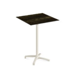Feros X Cross - Tischgestell hoch sand + Riverwashed Wood HPL-Tischplatte 70x70 cm, Sand + Riverwashed