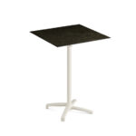 Feros X Cross - Tischgestell hoch sand + Midnight Marble HPL-Tischplatte 70x70 cm, Sand + Midnight Marble