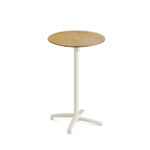 Feros X Cross - Tischgestell hoch sand + Teak wood HPL-Tischplatte Ø70 cm, Sand + Teak wood