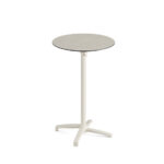 Feros X Cross - Tischgestell hoch sand + Sand stone HPL-Tischplatte Ø70 cm, Sand + Sand stone