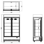 Vaiotec Topline Getränkekühlschrank 2 Türen / 1040 Liter mit Leuchtaufsatz "schwarz", 1280 x 742 mm – Bild 9