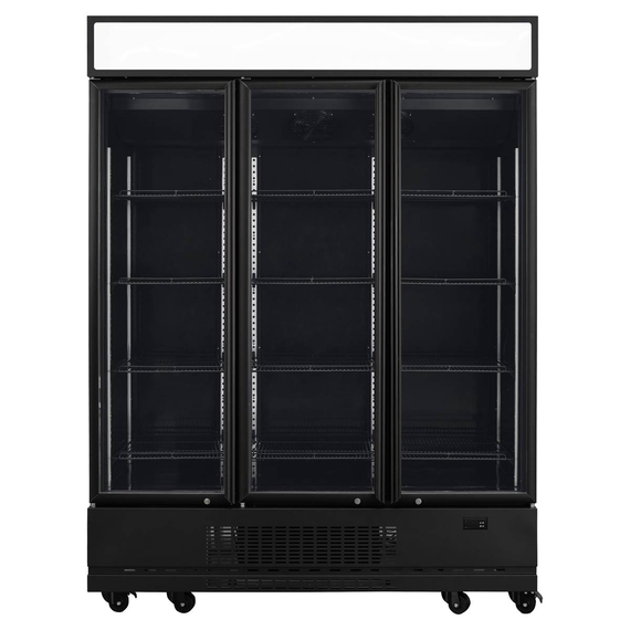 11948-1.jpg Vaiotec Topline Getränkekühlschrank 3 Türen / 1360 Liter mit Leuchtaufsatz "schwarz", 1640 x 742 mm – Bild 1