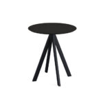 Feros Infinity - Terrassentisch schwarzes Gestell + schwarze HPL-Platte Ø70 cm, Schwarz + Schwarz