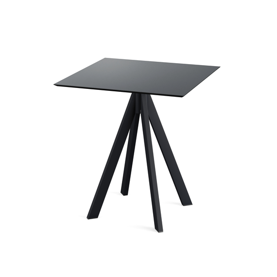120011077_infinity_table_low_black_black_table-top.jpg Feros Infinity - Terrassentisch schwarzes Gestell + schwarze HPL-Platte 70x70 cm, Schwarz + Schwarz – Bild 1