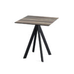 Feros Infinity - Terrassentisch schwarzes Gestell + Tropenholz HPL-Platte 70x70 cm, Schwarz + Tropenholz