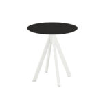 Feros Infinity - Terrassentisch weißes Gestell + schwarze HPL-Platte 70x70 cm, Weiß + Schwarz