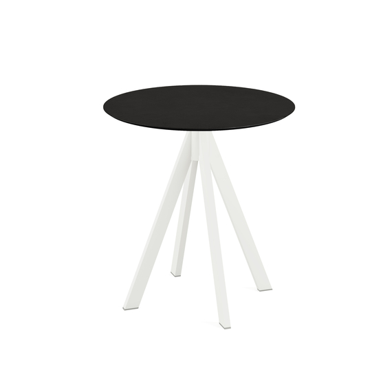 120021070_infinity_terrace_table_white_black.jpg Feros Infinity - Terrassentisch weißes Gestell + schwarze HPL-Platte 70x70 cm, Weiß + Schwarz – Bild 1