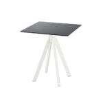 Feros Infinity - Terrassentisch weißes Gestell + schwarze HPL-Platte 70x70 cm, Weiß + Schwarz