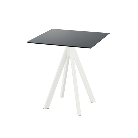120021077_infinity_terrace_table_white_black.jpg Feros Infinity - Terrassentisch weißes Gestell + schwarze HPL-Platte 70x70 cm, Weiß + Schwarz – Bild 1