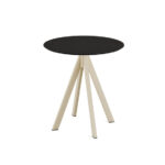 Feros Infinity - Terrassentisch sandfarbenes Gestell + schwarze HPL-Platte Ø70 cm, Sand + Schwarz