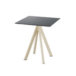 Feros Infinity - Terrassentisch sandfarbenes Gestell + schwarze HPL-Platte 70x70 cm, Sand + Schwarz