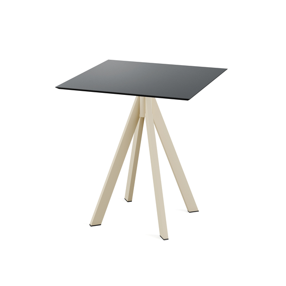 120031077_infinity_terrace_table_sand_black.jpg Feros Infinity - Terrassentisch sandfarbenes Gestell + schwarze HPL-Platte 70x70 cm, Sand + Schwarz – Bild 1