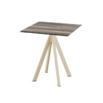 Feros Infinity - Terrassentisch sandfarbenes Gestell + Tropenholz HPL-Platte 70x70 cm, Sand + Tropenholz