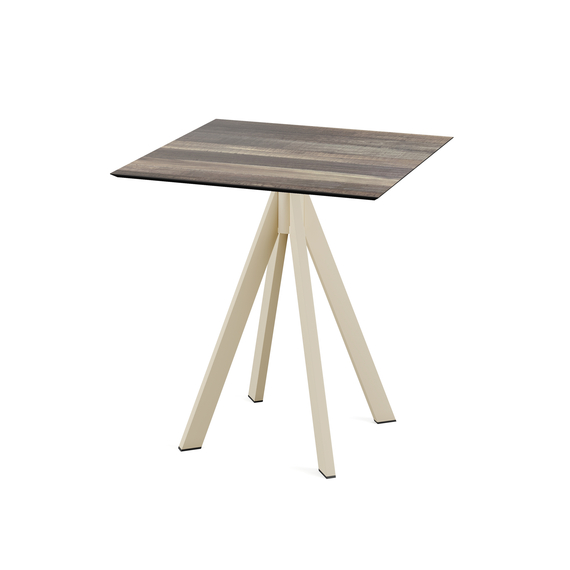 120031277_infinity_terrace_table_sand_tropical-wood.jpg Feros Infinity - Terrassentisch sandfarbenes Gestell + Tropenholz HPL-Platte 70x70 cm, Sand + Tropenholz – Bild 1