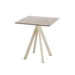 Feros Infinity - Terrassentisch sandfarbenes Gestell + Moonstone HPL-Platte 70x70 cm, Sand + Moonstone