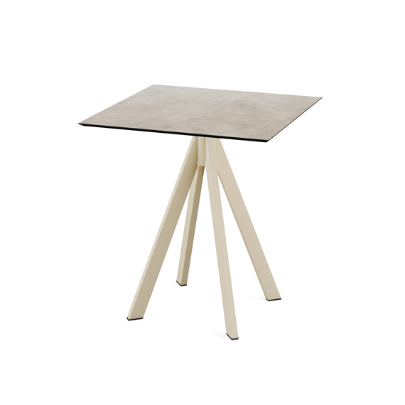 120031377_infinity_terrace_table_sand_moonstone.jpg Feros Infinity - Terrassentisch sandfarbenes Gestell + Moonstone HPL-Platte 70x70 cm, Sand + Moonstone – Bild 1