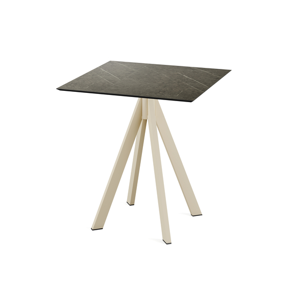120031677_infinity_terrace_table_sand_midnight_marble.jpg Feros Infinity - Terrassentisch sandfarbenes Gestell + Midnight-Marmor HPL-Platte 70x70 cm, Sand + Midnight Marmor – Bild 1