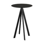 Feros Infinity - Bartisch schwarzes Gestell + schwarze HPL-Platte Ø70 cm, Schwarz + Schwarz