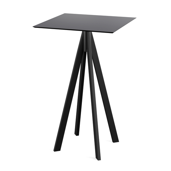 120041077_infinity_bar_table_black-black.jpg Feros Infinity - Bartisch schwarzes Gestell + schwarze HPL-Platte 70x70 cm, Schwarz + Schwarz – Bild 1
