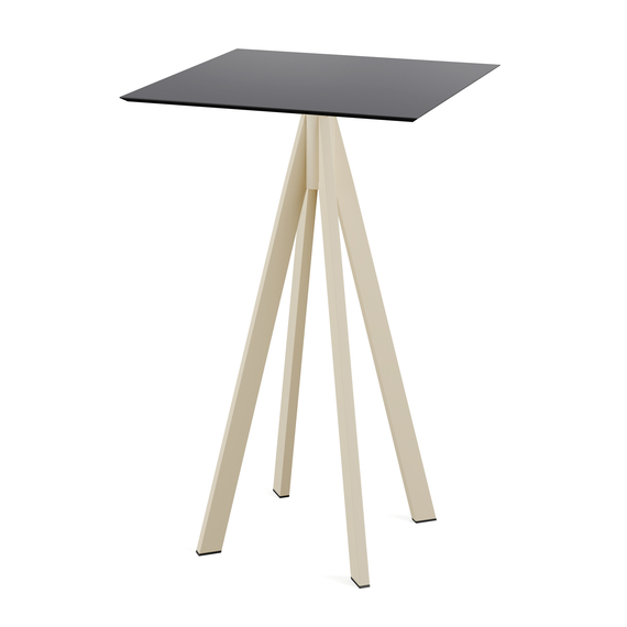120061077_infinity_bar_table_sand-black.jpg Feros Infinity - Bartisch sandfarbenes Gestell + schwarze HPL-Platte 70x70 cm, Sand + Schwarz – Bild 1