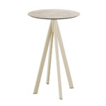 Feros Infinity - Bartisch sandfarbenes Gestell + Moonstone HPL-Platte Ø70 cm, Sand + Moonstone
