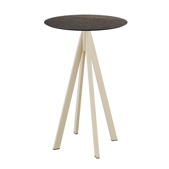 120061470_infinity_bar_table_sand-riverwashed_wood.jpg Feros Infinity - Bartisch sandfarbenes Gestell + Riverwashed Holz HPL-Platte Ø70 cm, Sand + Riverwashed Holz – Bild 1