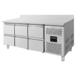 Vaiotec Kühltisch / 6 Schubladen inkl. Aufkantung - Monoblock, 1795 x 700 mm – Bild 2