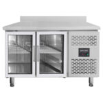 Vaiotec Kühltisch / 2 Glastüren inkl. Aufkantung - Monoblock, 1360 x 700 mm