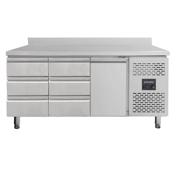 12039-1.jpg Vaiotec Kühltisch / 1 Tür & 6 Schubladen links/mitte inkl. Aufkantung - Monoblock, 1795 x 700 mm – Bild 1