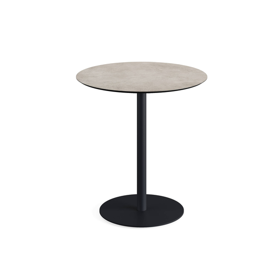 130011370_urban_table_low_black_moonstone_table-top.jpg Feros Urban - Terrassentisch schwarzes Gestell + Moonstone HPL-Platte Ø70 cm, Schwarz + Moonstone – Bild 1