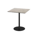 Feros Urban - Terrassentisch schwarzes Gestell + Moonstone HPL-Platte 70x70 cm, Schwarz + Moonstone