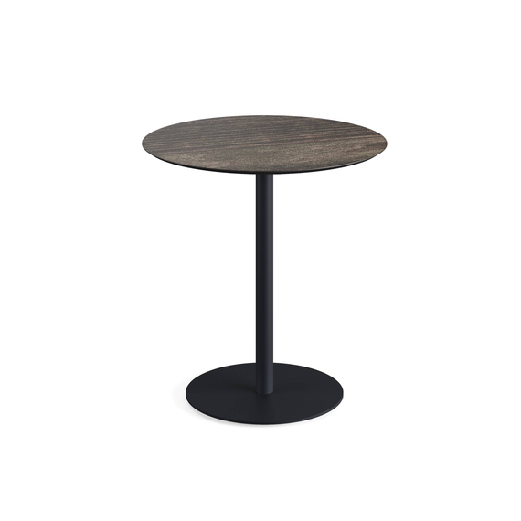 130011470_urban_table_low_black_riverwashed-wood_table-top.jpg Feros Urban - Terrassentisch schwarzes Gestell + Riverwashed Holz HPL-Platte Ø70 cm, Schwarz + Riverwashed Holz – Bild 1