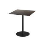 Feros Urban - Terrassentisch schwarzes Gestell + Riverwashed Holz HPL-Platte 70x70 cm, Schwarz + Riverwashed Holz