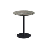 Feros Urban - Terrassentisch schwarzes Gestell + Galaxy-Marmor HPL-Platte Ø70 cm, Schwarz + Galaxy Marmor