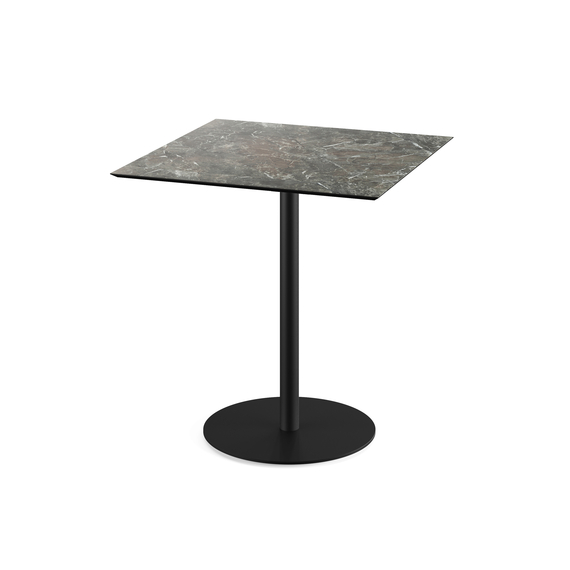 130011577_urban_table_low_black_galaxy-marble_table-top.jpg Feros Urban - Terrassentisch schwarzes Gestell + Galaxy-Marmor HPL-Platte 70x70 cm, Schwarz + Galaxy Marmor – Bild 1