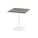 Feros Urban - Terrassentisch weißes Gestell + Tropenholz HPL-Platte 70x70 cm, Weiß + Tropenholz
